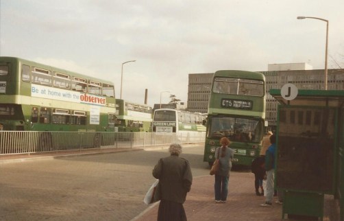 The second Crawley Bus Station shortly after opening in 1990.