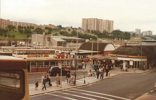 The extensive bus station at Sheffield in 1985.