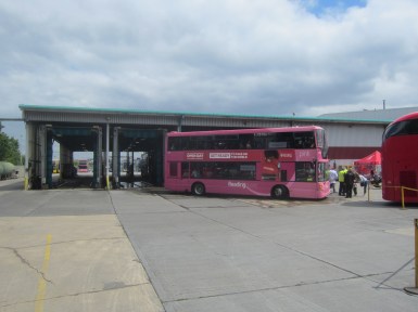 Possibly the cleanest bus in Reading's fleet, giving rides through the bus wash.