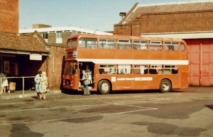 An Alder Valley Bristol VRT arrives at Winchester Bus Station from Guildford on route 214.